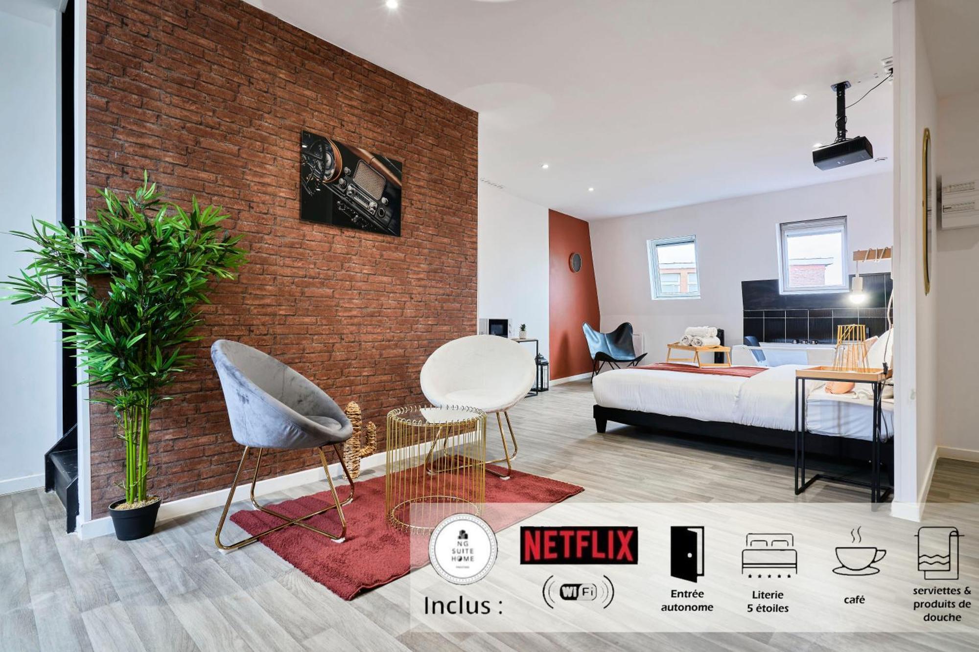 Ng Suitehome - Lille I Roubaix Centre I Grand Place - Balneo - Netflix - Wifi Екстер'єр фото